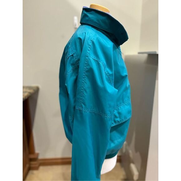 Whitefish Bay M retro 90’s oversized teal-purple nylon lined jacket w-double fro - Picture 10 of 11